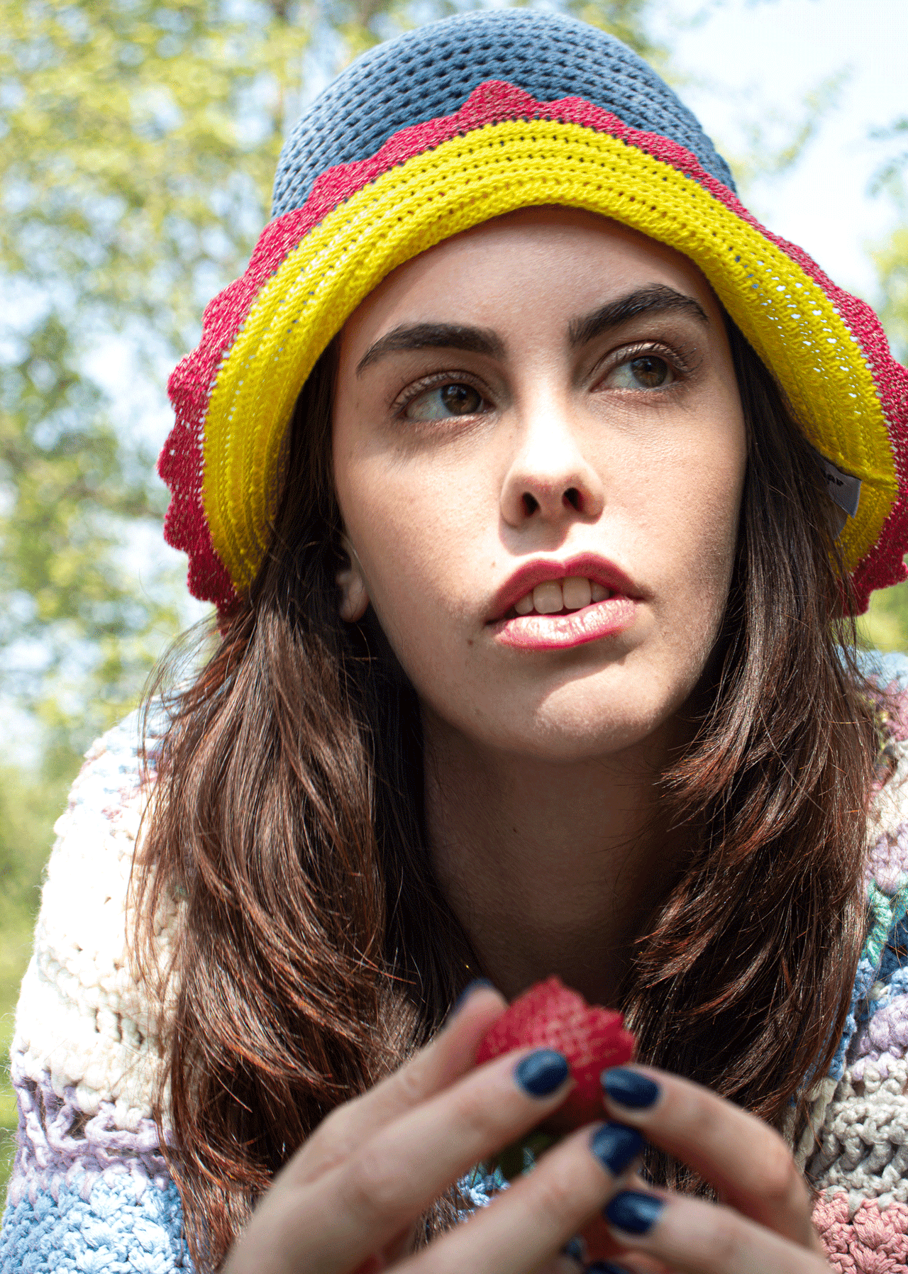 ARLES CROCHETED HAT BLUE