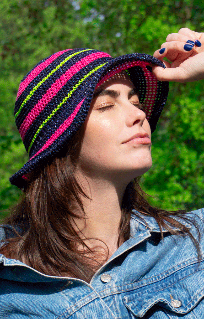 SAINT BATH SUN HAT PINK AND BLUE