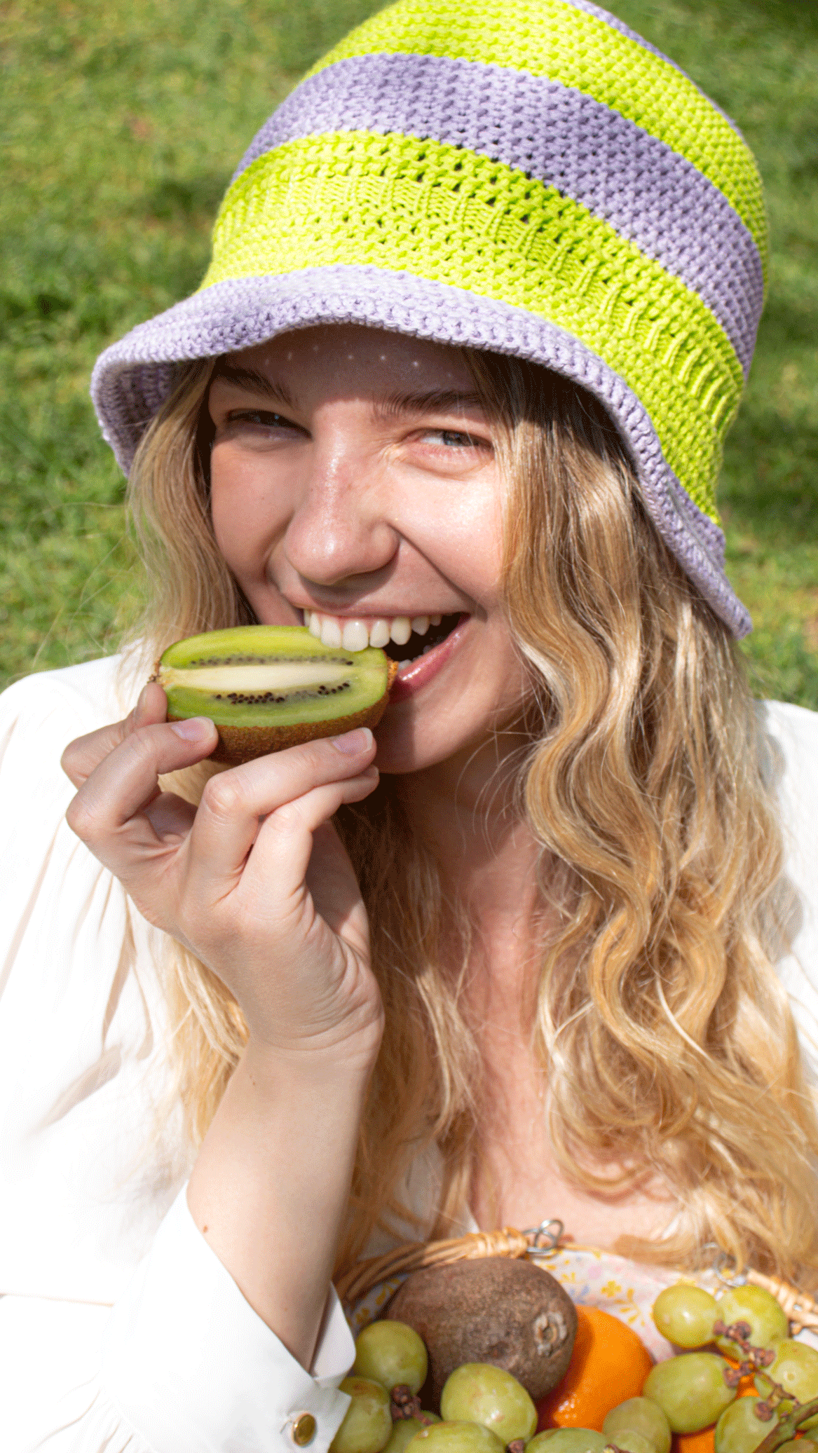 SAINT BATH HAT GREEN AND PURPLE